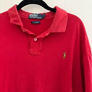 Ralph Lauren Red Polo Shirt Classic Cotton Blend